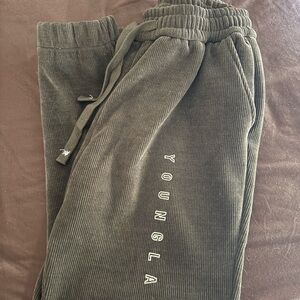 Men’s YoungLA corduroy brown joggers - Large